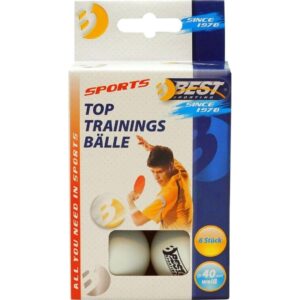 Best Sporting 6 vita bordtennisbollar 40mm diameter klass 1 BEST Sporting 23110