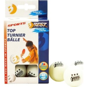 Best Sporting 6 vita bordtennisbollar 40mm diameter klass 3 träning BEST Sporting 23112