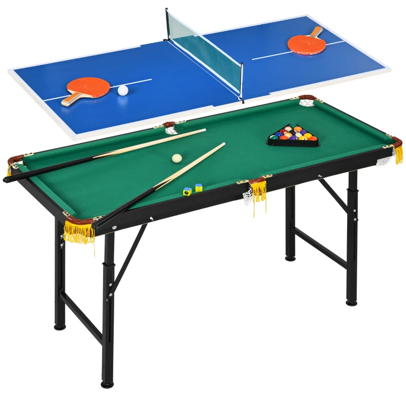 Biljardbord/bordtennisbord 2i1 140x63x80 cm