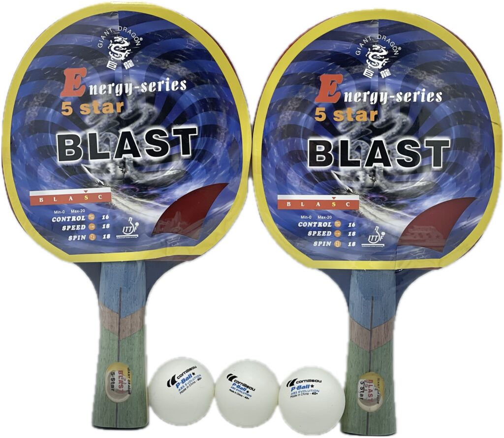 Bordtennisstartkit Spelbord Startpack Bordtennis Pro - 2 Racketar + 3 bollar