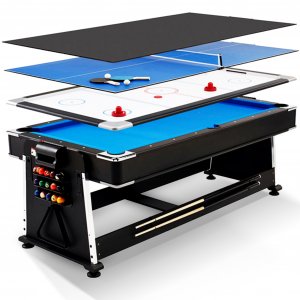 Multispelbord 4-i-1 | Biljard, Pingis, Airhockey & Matbord