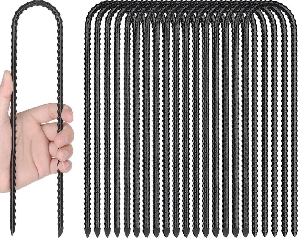 OBOSOE Markspik i galvaniserat stål - 12 tum U-formade armeringsjärn för tält, staket och trampolin