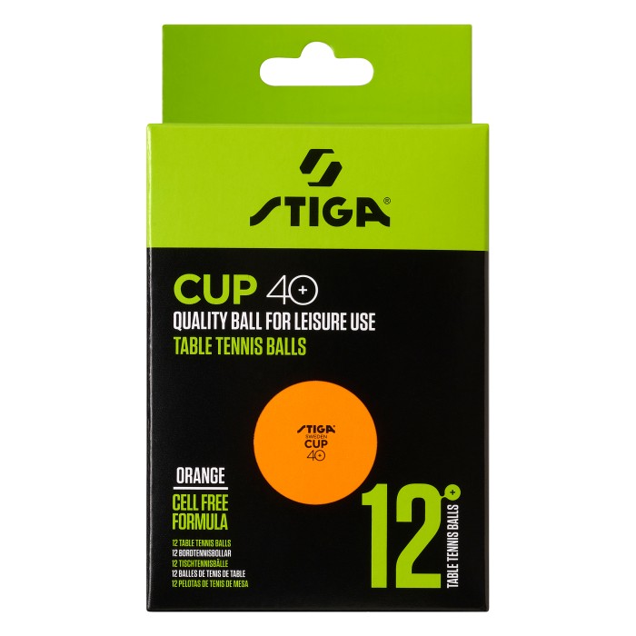 STIGA Cup 40+ Pingisboll 12-pack (Orange)