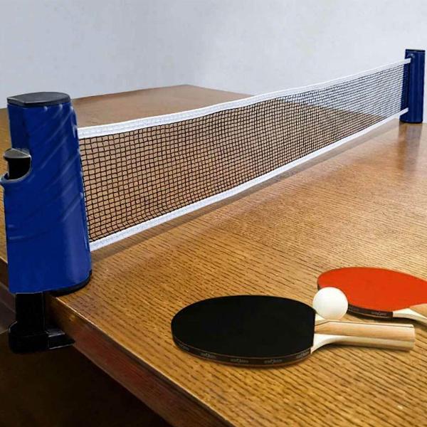 Utdragbart pingisnät - portabelt bordtennisnät för vanliga bord